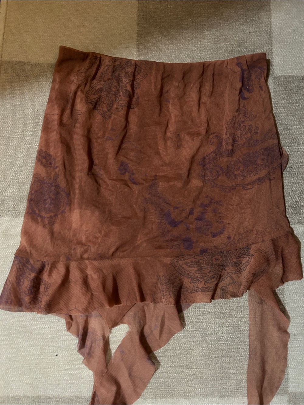 Urban Outfitters Rust Ruffled Asymmetric Women's Skirt - Picture 3 of 3